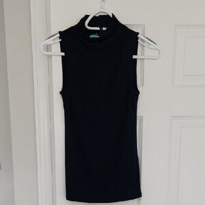 Sleeveless Navy Mock Tank Top